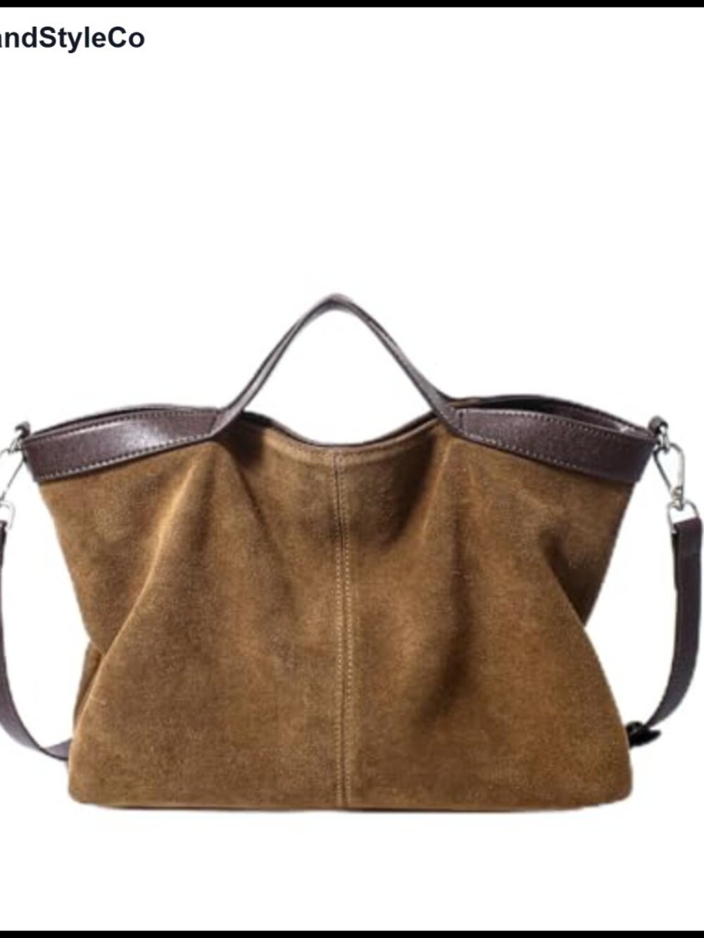 Suede Leather Shoulder Handbag Crossbody Purse Convertible Top-Handle